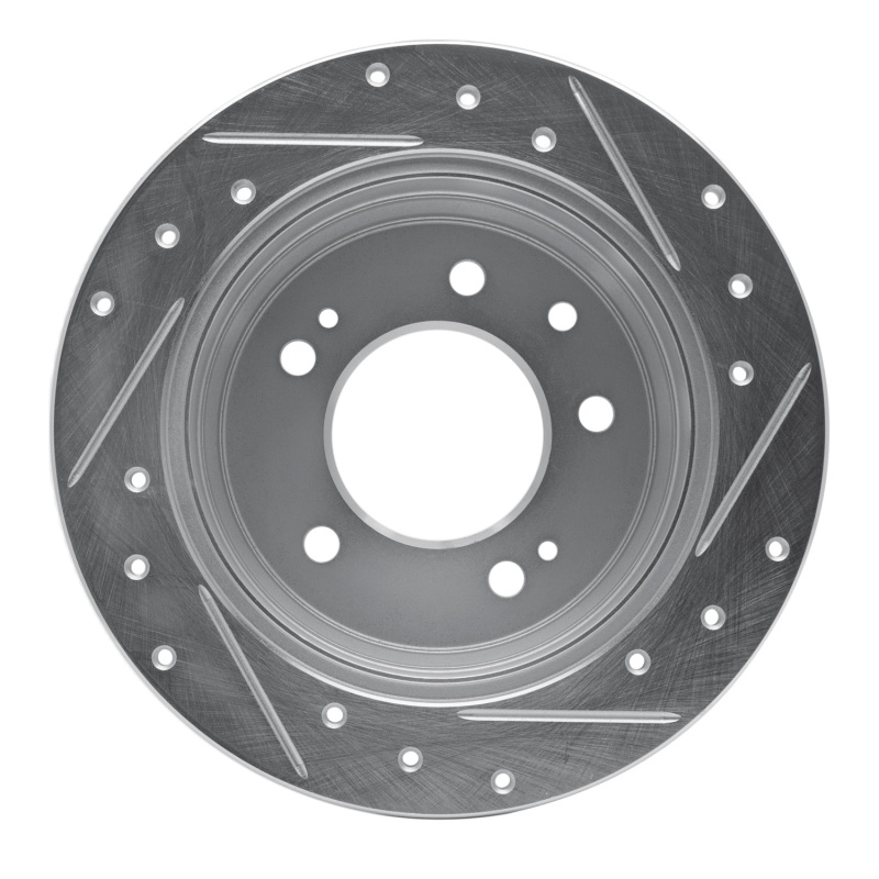 Hyundai TUCSON Brake Rotor (1) - Rear Left - R1 Concepts - Drilled & Slotted - Silver - `09-`16